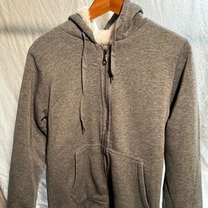 Women's Seven Apparel Gray Wooly-lined Hoody (Petite L)